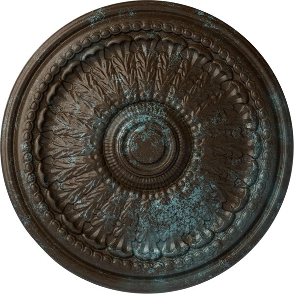 Ekena Millwork Brunswick Ceiling Medallion (Fits Canopies up to 4 1/2"), 27"OD x 2 1/2"P, Bronze Blue Patina CM27BRBBS - main